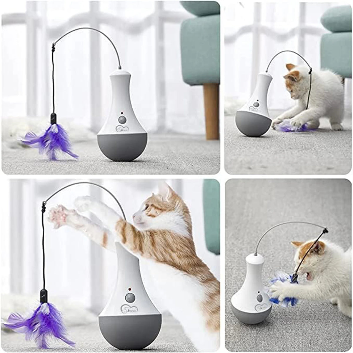 Automatic Rotary Cat Feather Teaser Toy