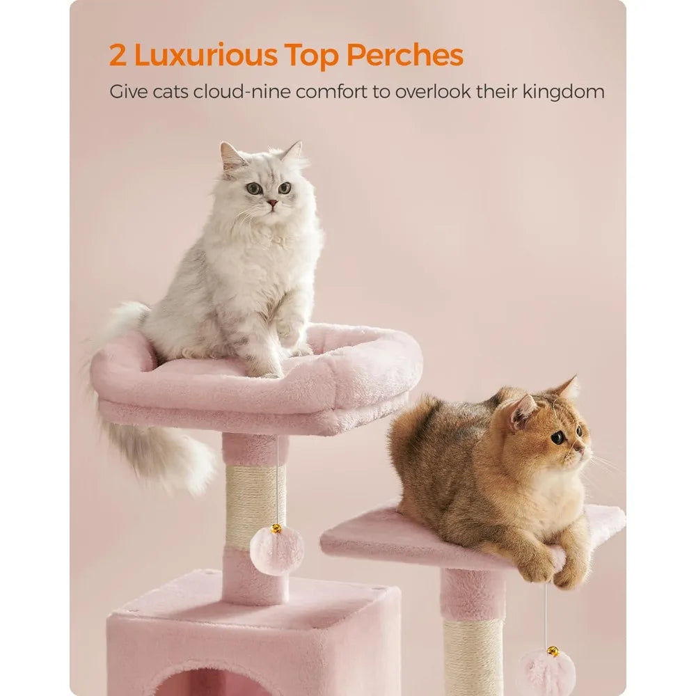 NBVCX Multi Level Cat Tree With Scratching Posts Hammock