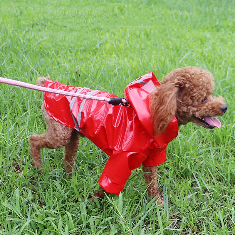 Waterproof PU Reflective Outdoor Pet Rain Jacket