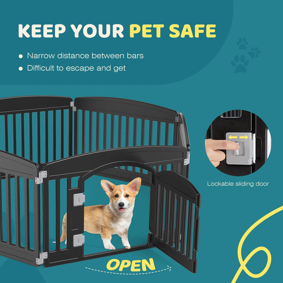 JHK Expandable Plastic Dog Playpen