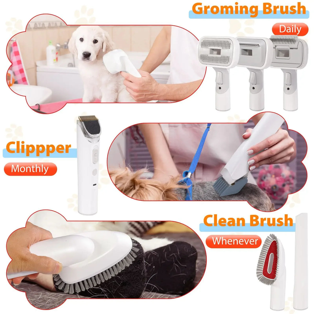 Multifunctional Pet Grooming Vacuum Trimmer