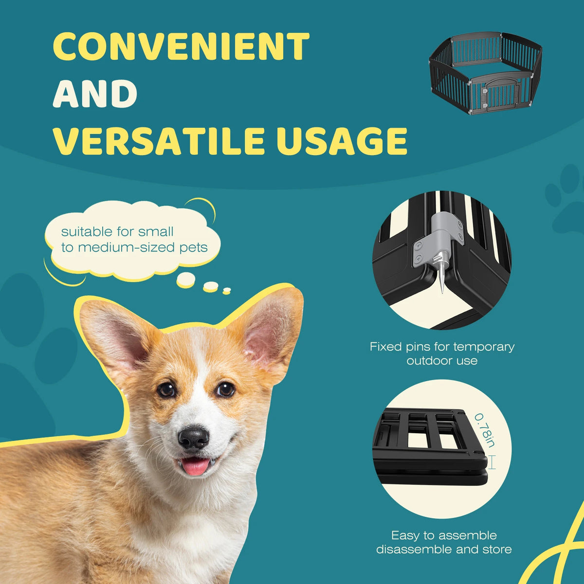 JHK Expandable Plastic Dog Playpen