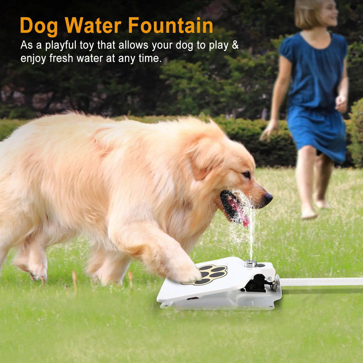 Outdoor Step On Dog Water Fountain Pet Dispenser