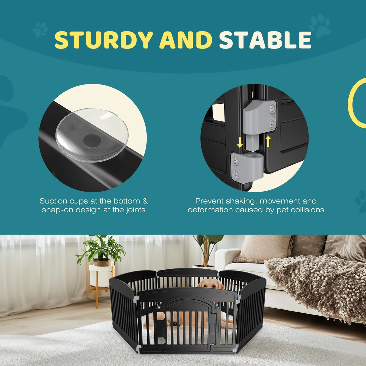 JHK Expandable Plastic Dog Playpen
