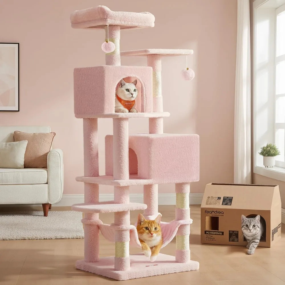 NBVCX Multi Level Cat Tree With Scratching Posts Hammock