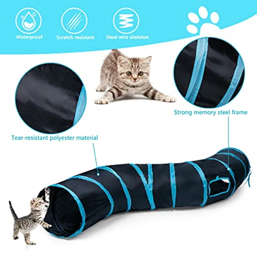 Collapsible Cat Tunnel Maze With Ball