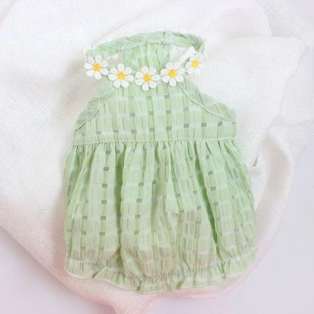 Breathable Floral Wreath Pet Skirt For Dogs And Cats