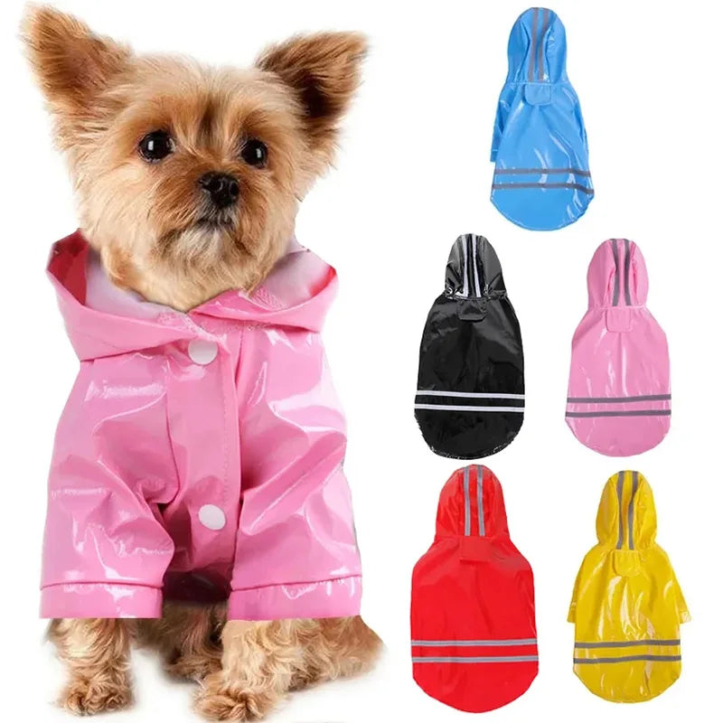 Waterproof PU Reflective Outdoor Pet Rain Jacket