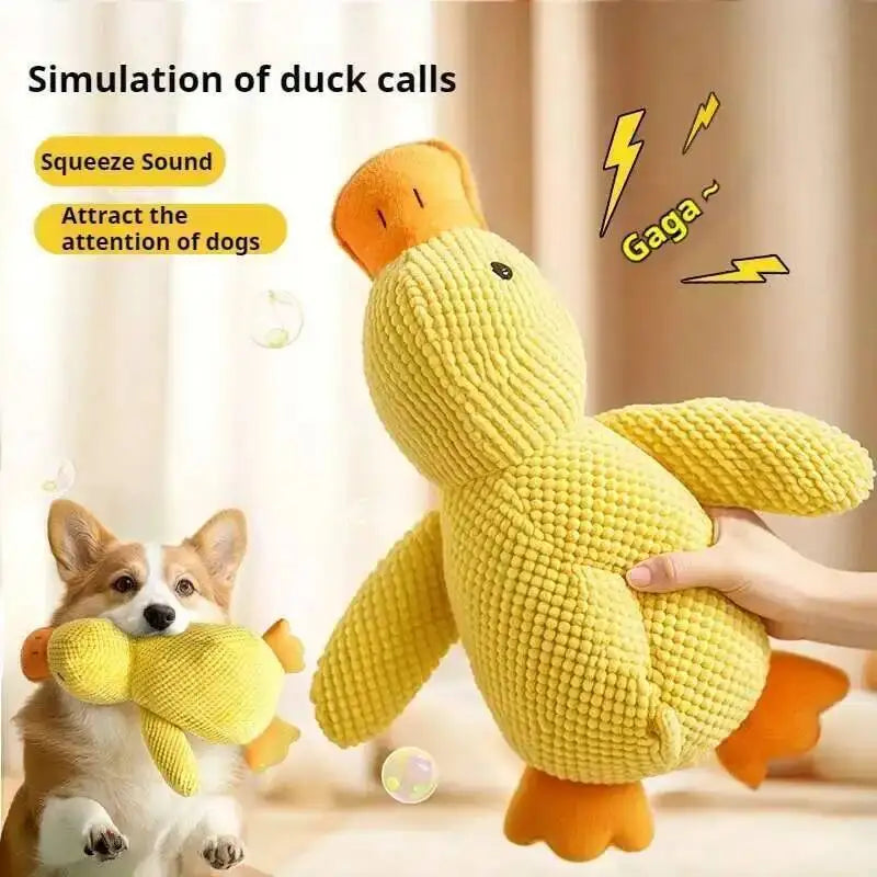 Bite Resistant Squeaky Plush Duck Dog Chew Toy