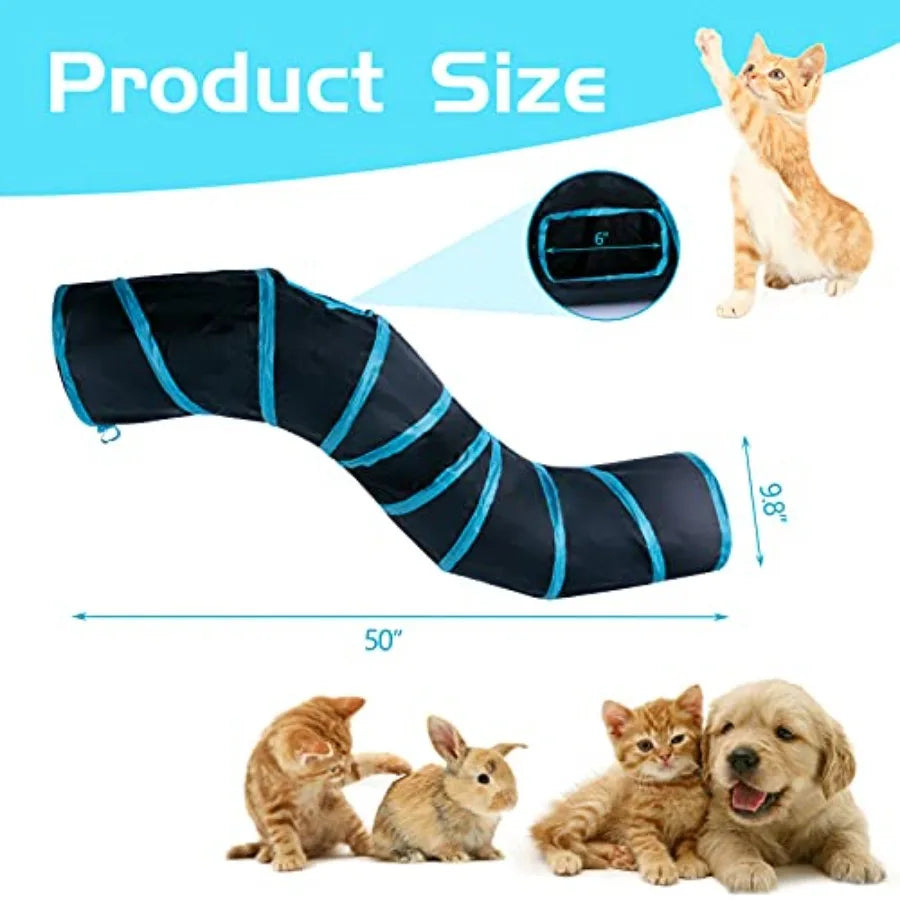 Collapsible Cat Tunnel Maze With Ball