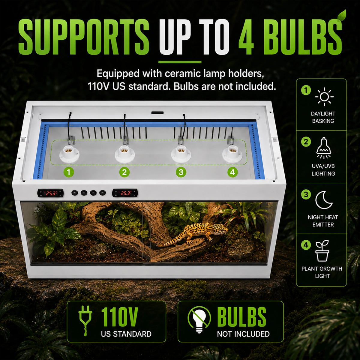 Tempered Glass Stackable Reptile Terrarium Enclosure