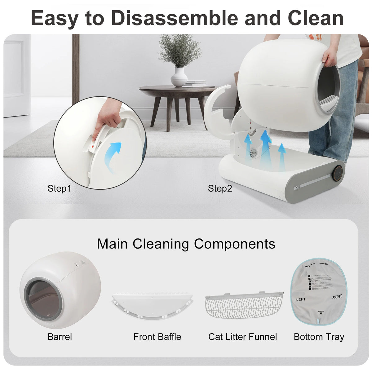 DOEL Automatic Smart Cat Litter Box With App Control