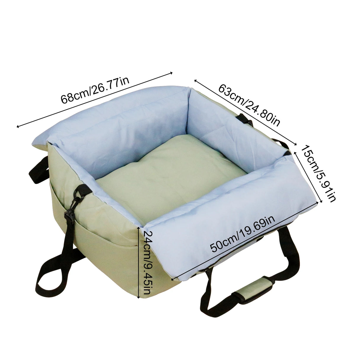 BORWART Portable Dog Booster Car Seat With Strap