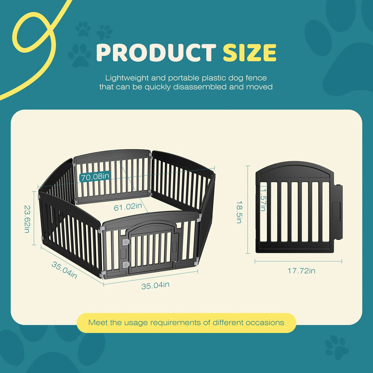 JHK Expandable Plastic Dog Playpen