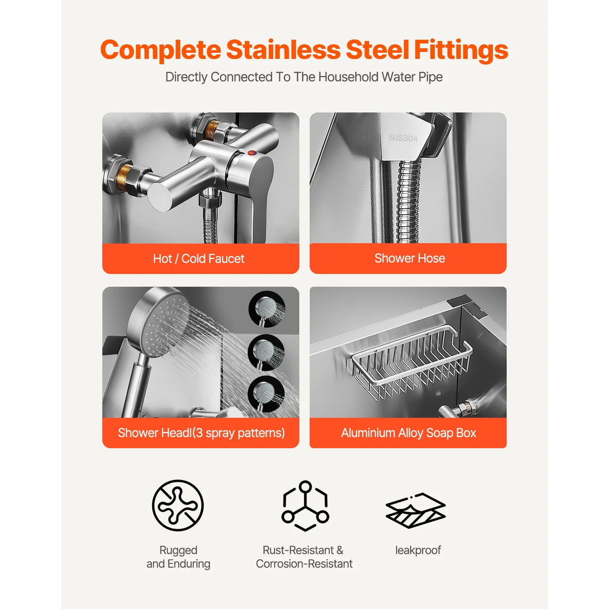 Stainless Steel Dog Grooming Station With Faucet
