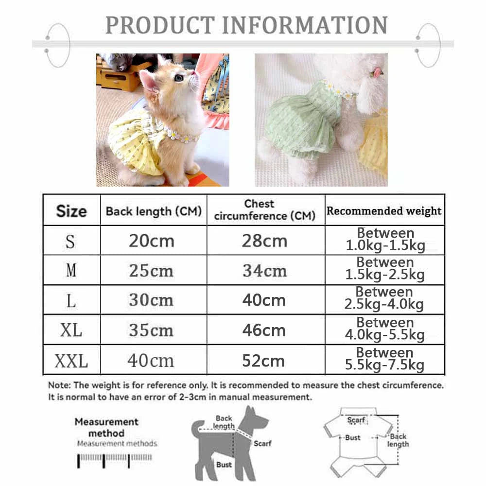 Breathable Floral Wreath Pet Skirt For Dogs And Cats