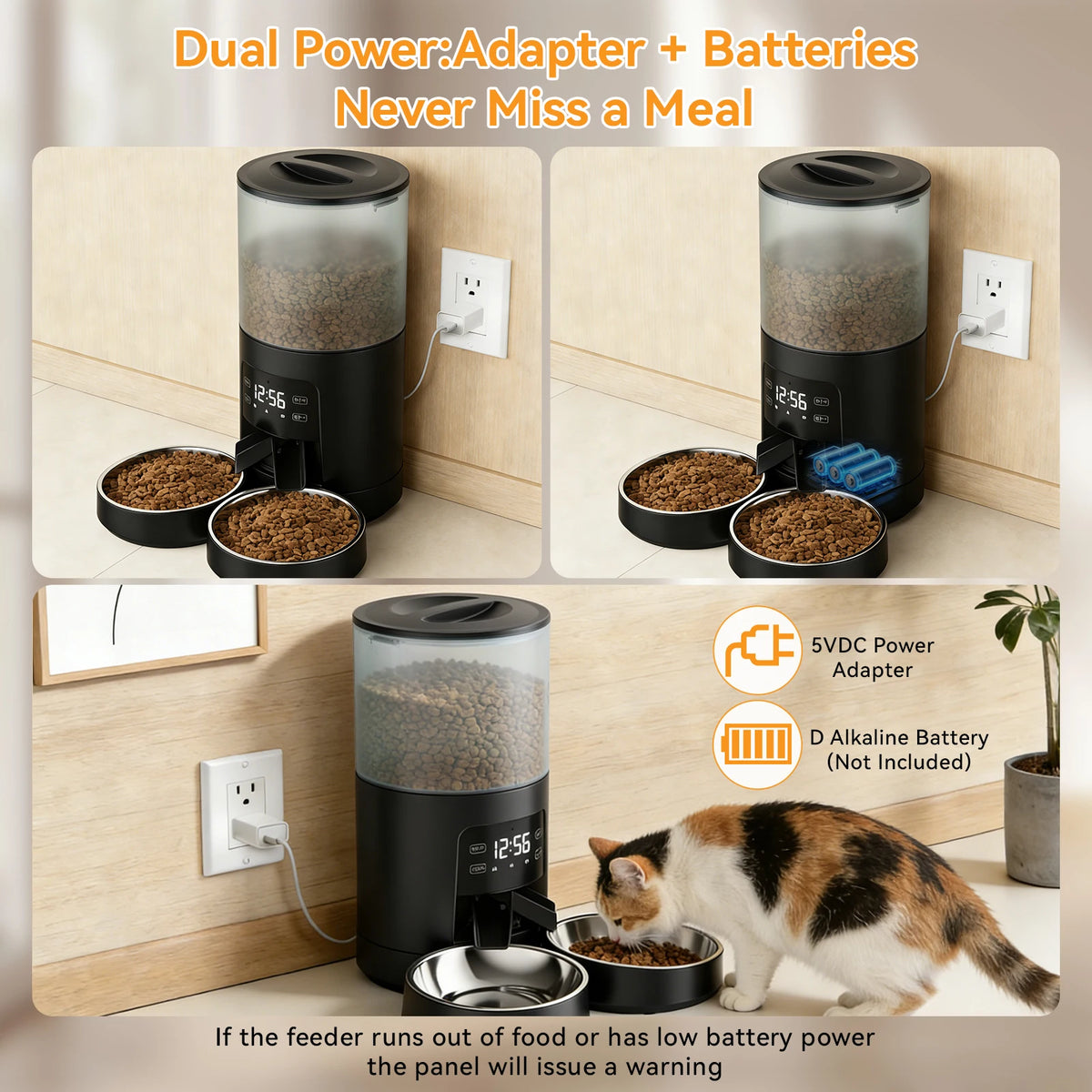 JHK Automatic Cat And Dog Food Dispenser With Timer