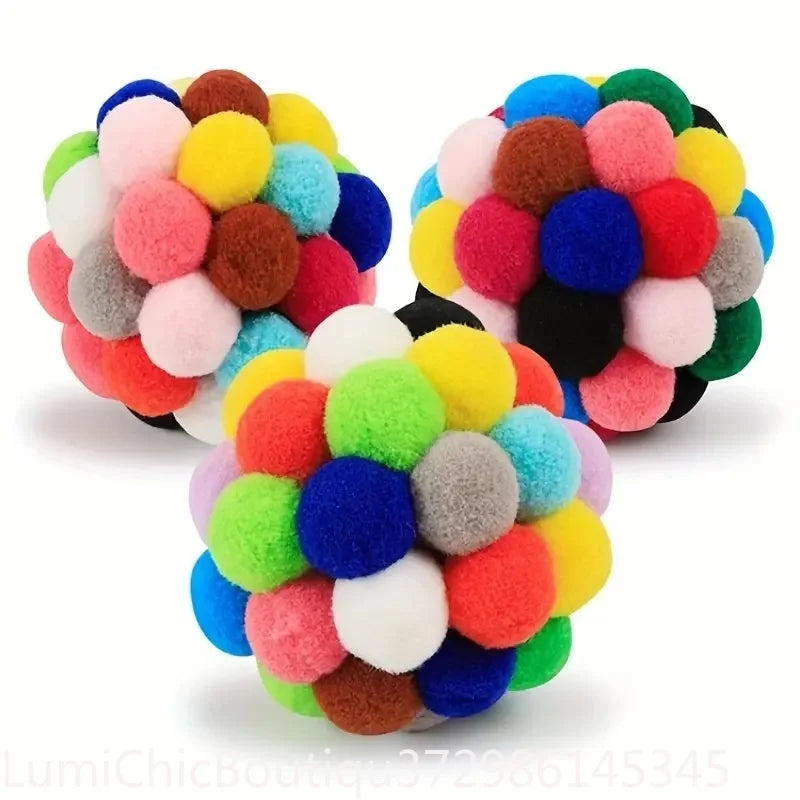 Elastic Cat Plush Ball Toy With Bell