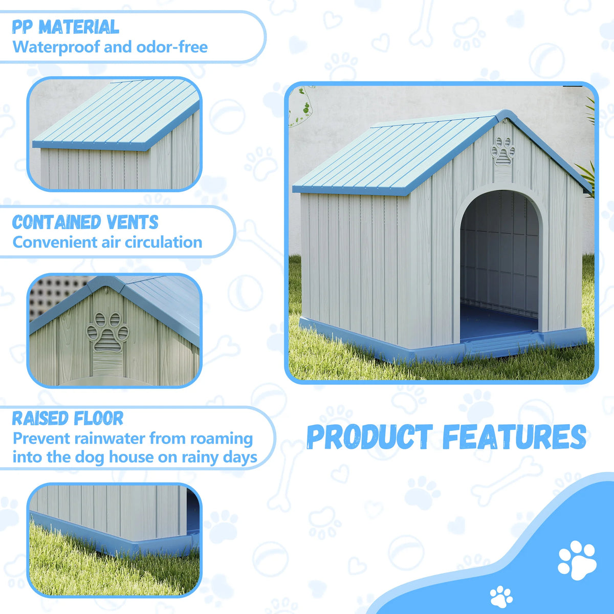 Weatherproof Plastic Dog House For Dogs