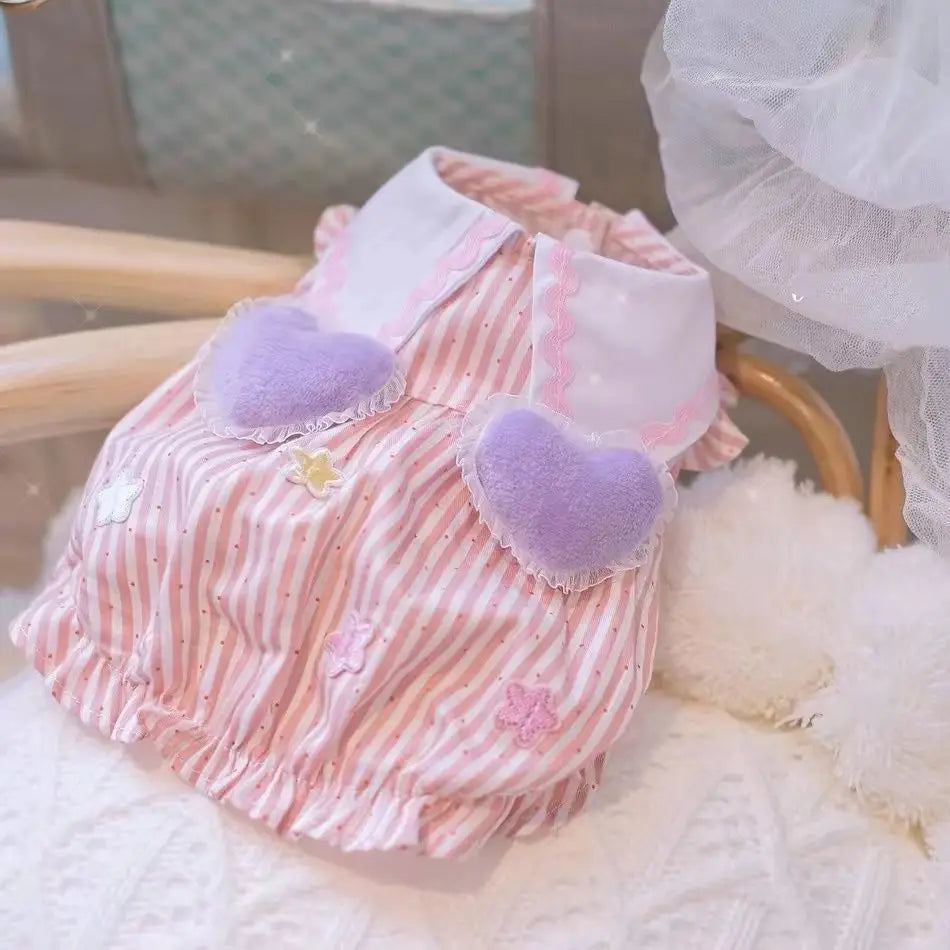 Bubble Princess Striped Dress For Dogs And Cats