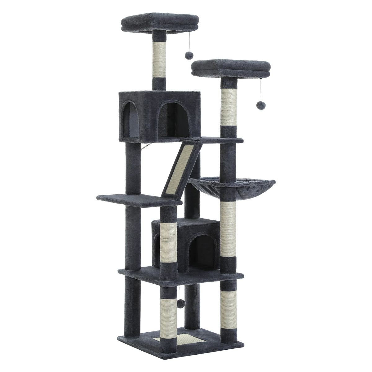 PAWZ Road Multi-Level Wood Cat Tower With Scratching Posts