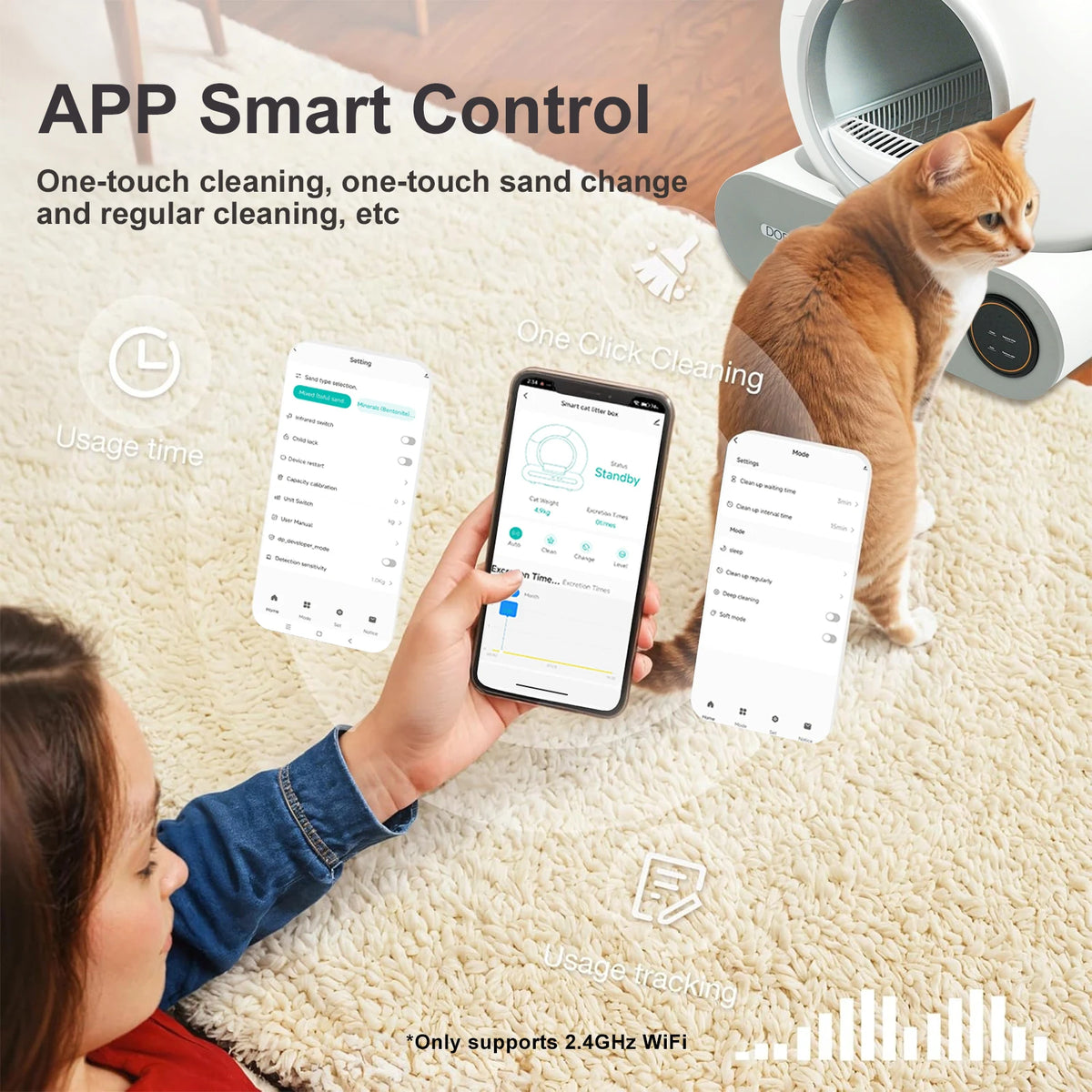 DOEL Automatic Smart Cat Litter Box With App Control