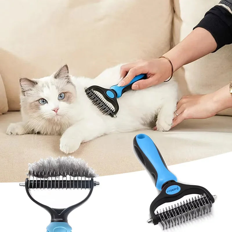 Double Sided Dog Cat Hair Removal Grooming Brush