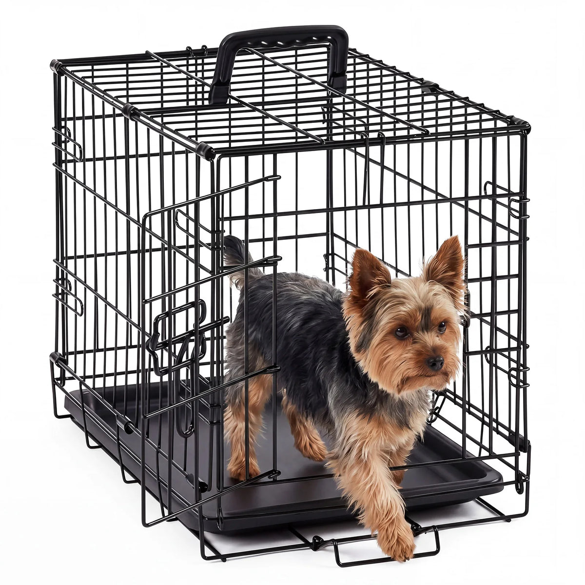 Jhk Foldable Metal Dog Crate With Removable Tray