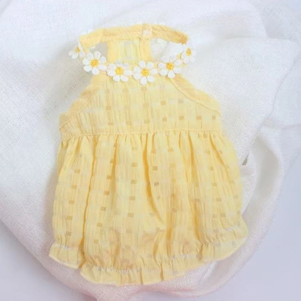Breathable Floral Wreath Pet Skirt For Dogs And Cats