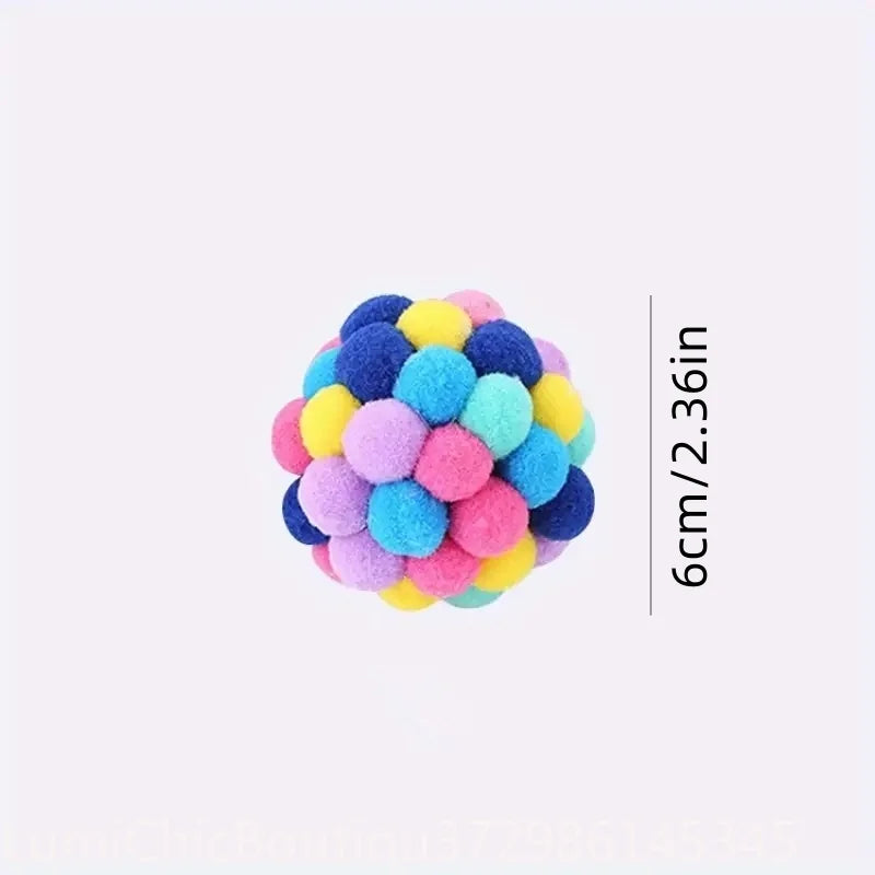 Elastic Cat Plush Ball Toy With Bell