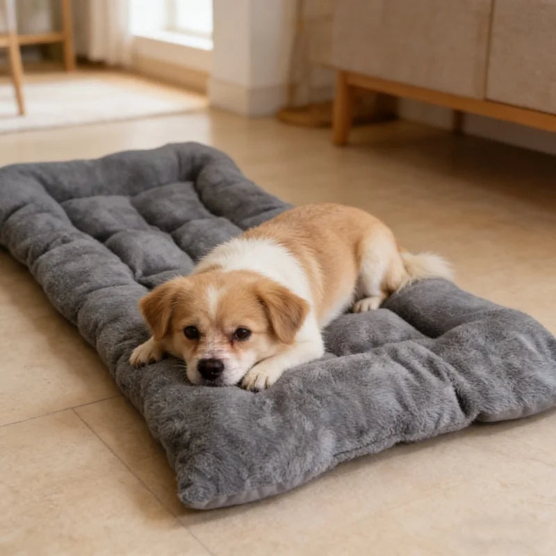 Plush Fuzzy Dog Bed Mat For Crates And Travel