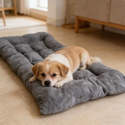 Plush Fuzzy Dog Bed Mat For Crates And Travel