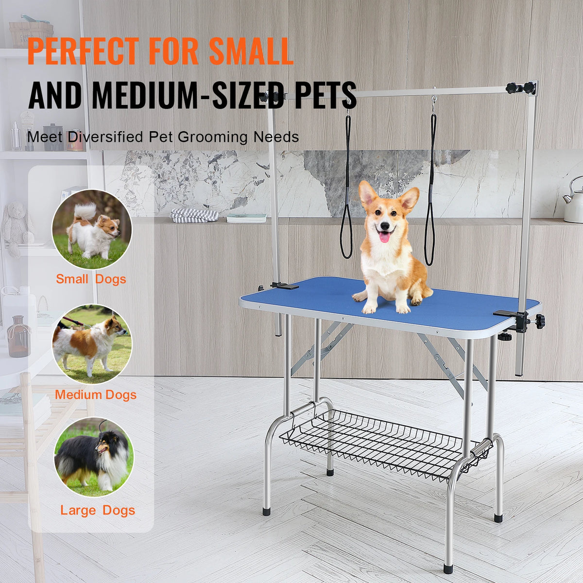 Foldable Pet Grooming Table With Two Arms And Clamp
