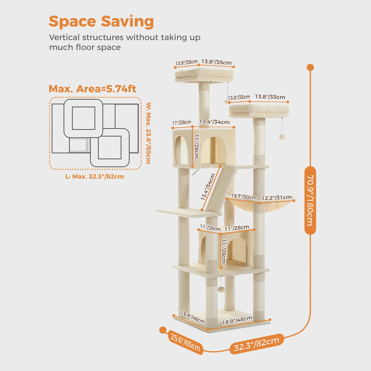 Pawz Road Multi Level Cat Tree With Scratching Posts