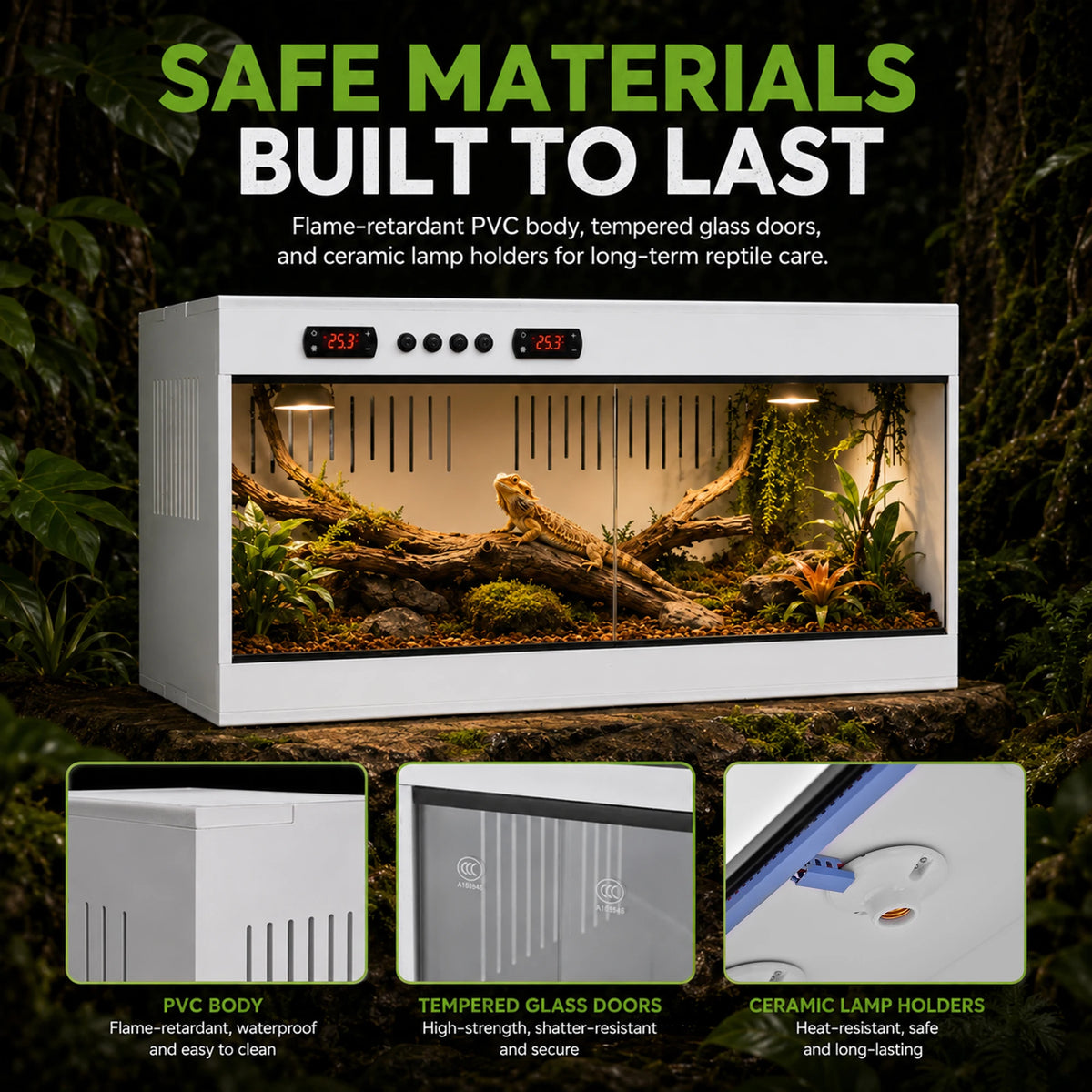 Tempered Glass Stackable Reptile Terrarium Enclosure