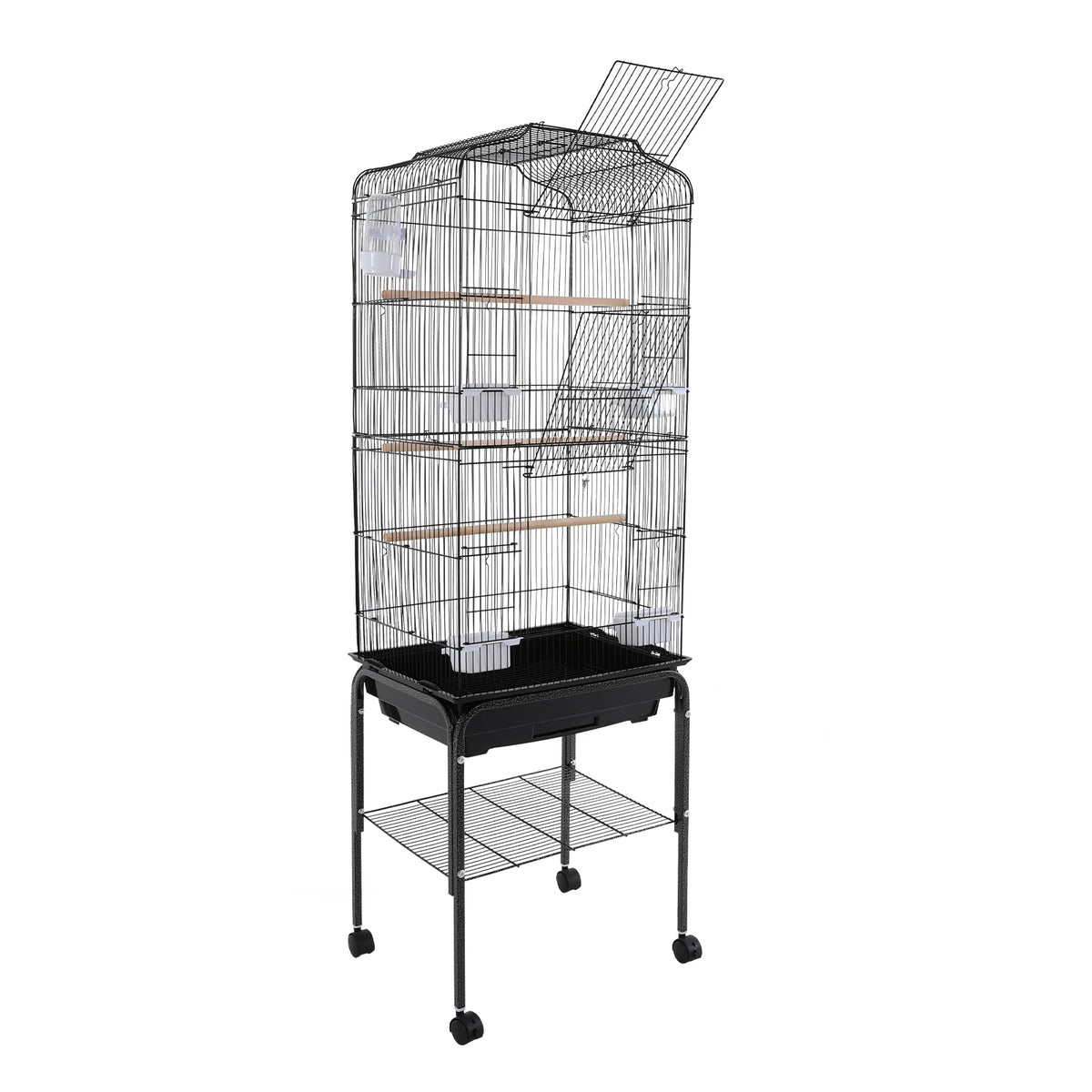Bird Cage With Stand And Wheels For Pet Birds