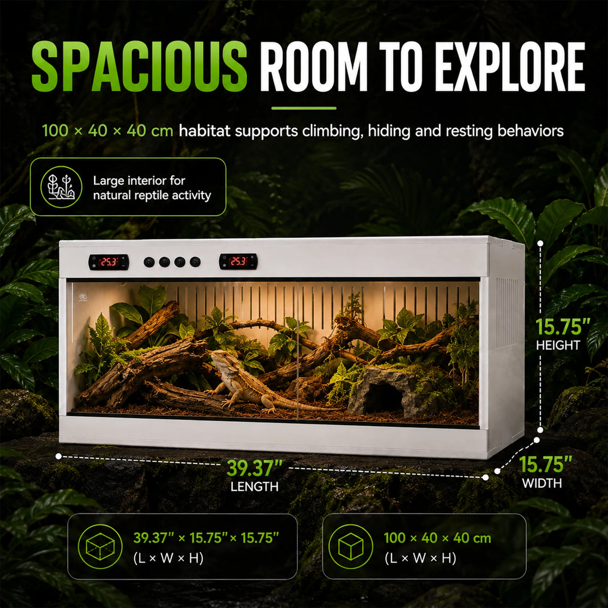 Tempered Glass Stackable Reptile Terrarium Enclosure