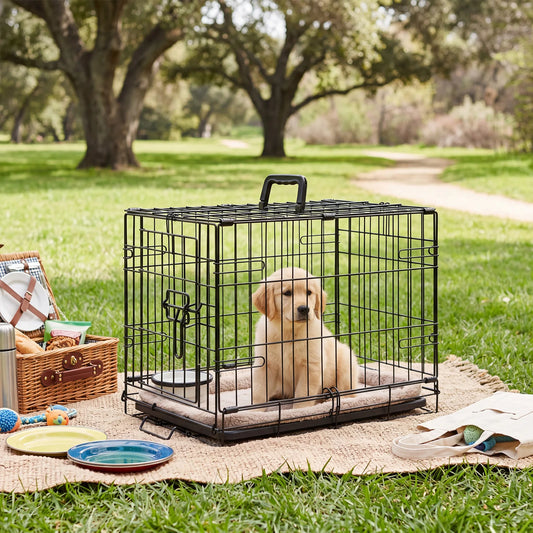 Jhk Foldable Metal Dog Crate With Removable Tray