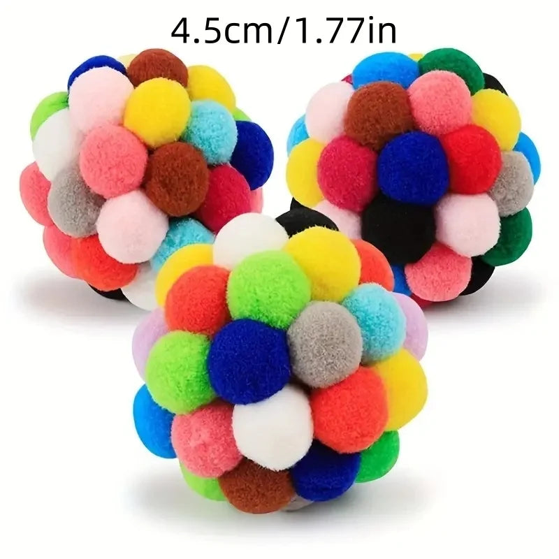 Elastic Cat Plush Ball Toy With Bell