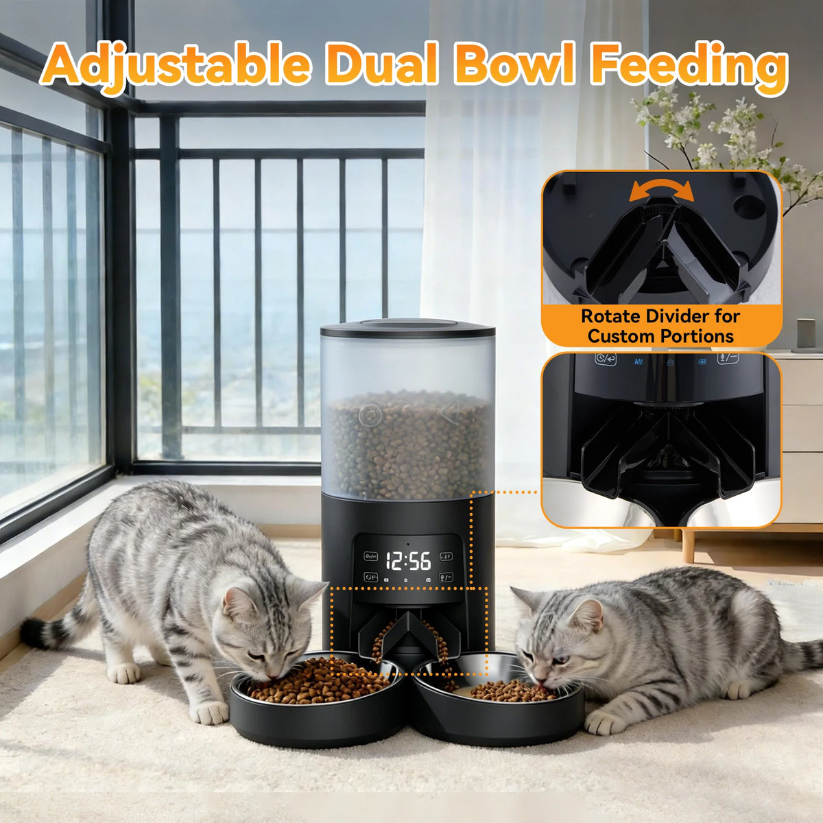 JHK Automatic Cat And Dog Food Dispenser With Timer