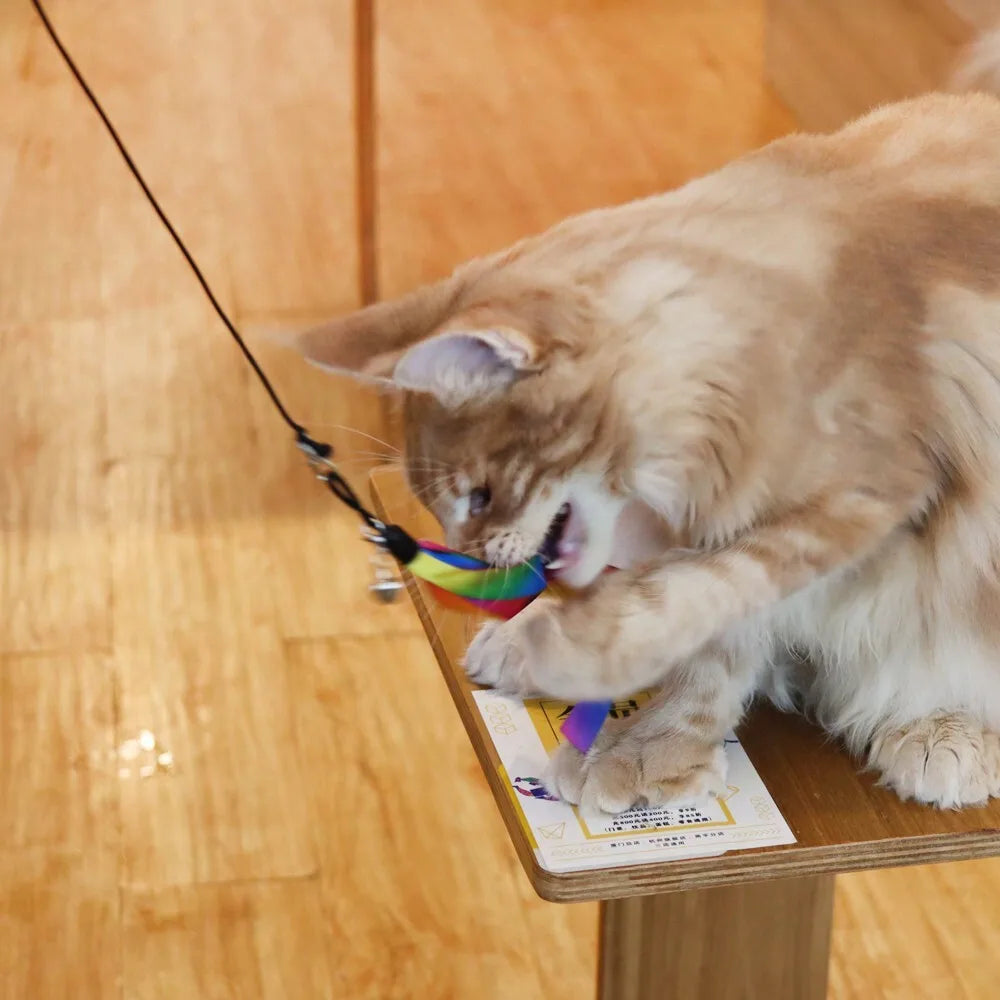 Interactive Cat Teaser Wand With Fleece Play Refills