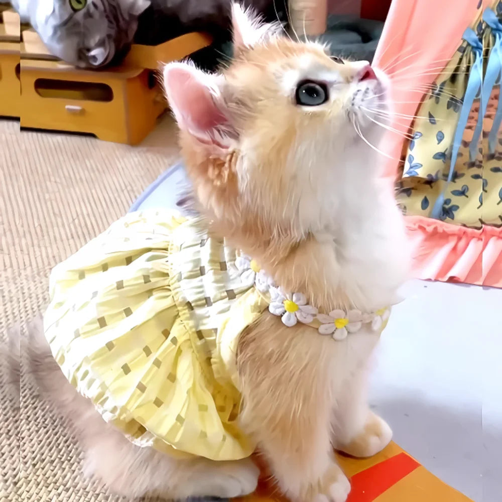 Breathable Floral Wreath Pet Skirt For Dogs And Cats