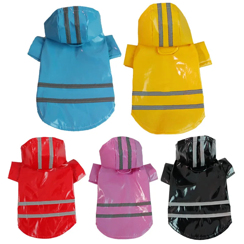 Waterproof PU Reflective Outdoor Pet Rain Jacket
