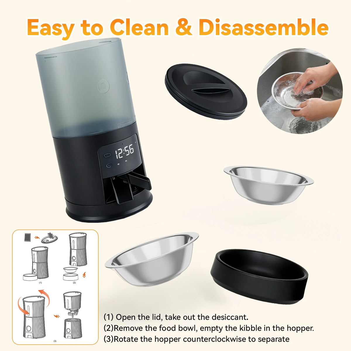 JHK Automatic Cat And Dog Food Dispenser With Timer