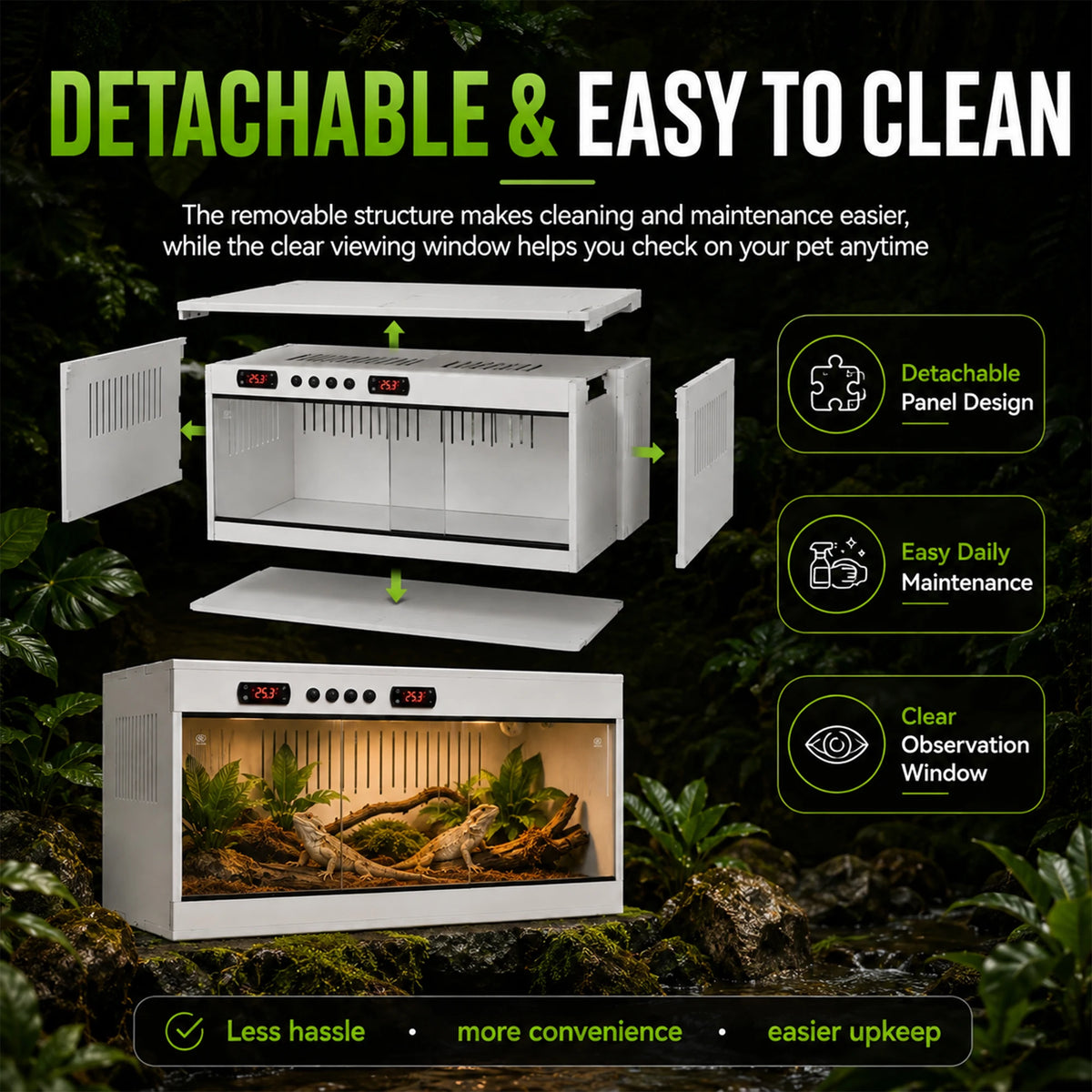 Tempered Glass Stackable Reptile Terrarium Enclosure