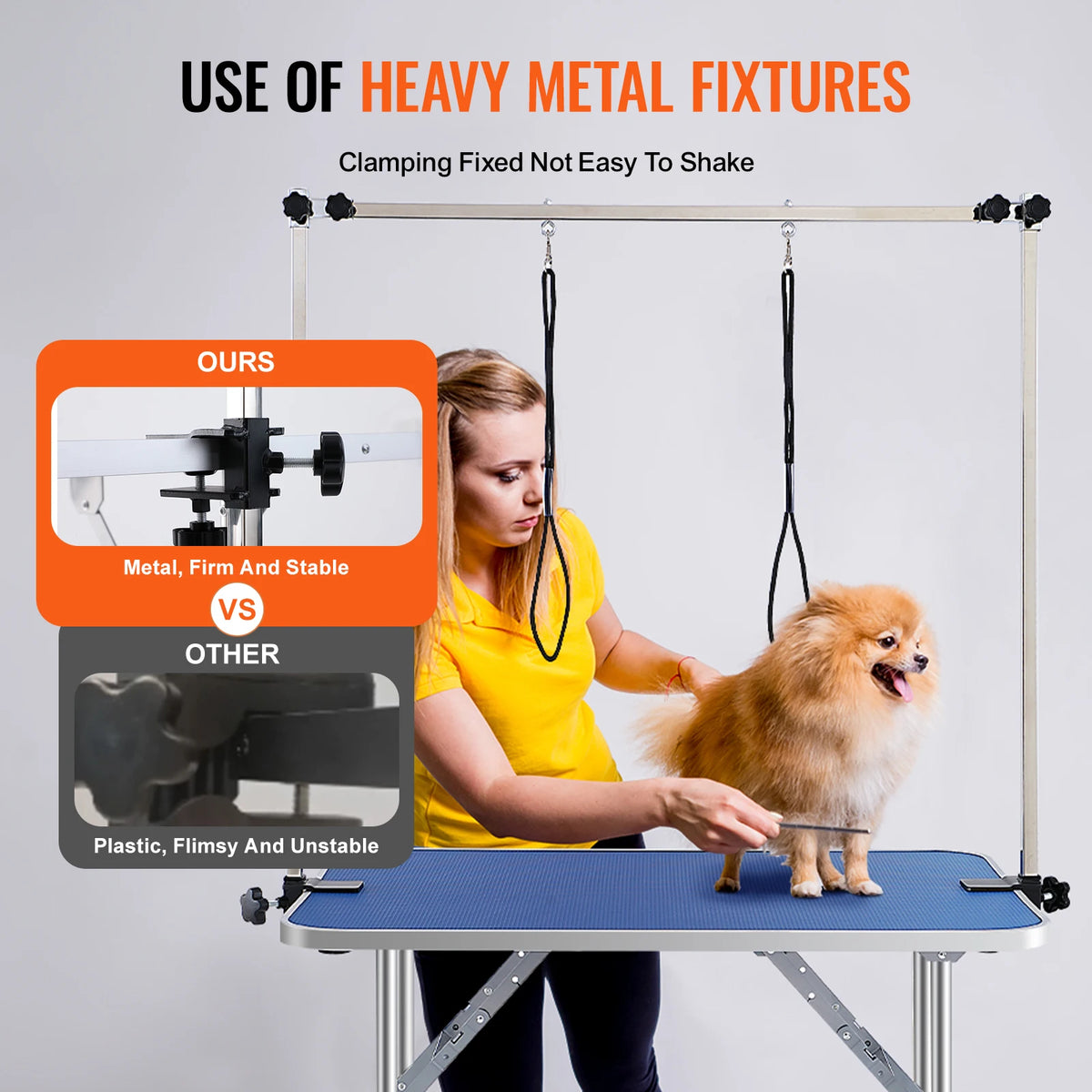 Foldable Pet Grooming Table With Two Arms And Clamp