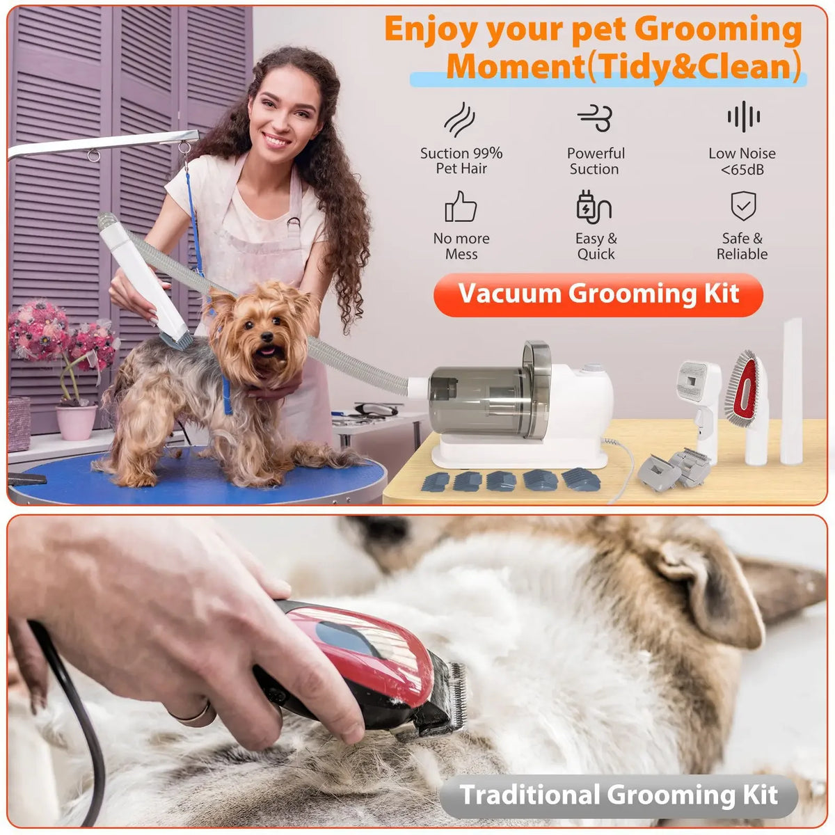Multifunctional Pet Grooming Vacuum Trimmer