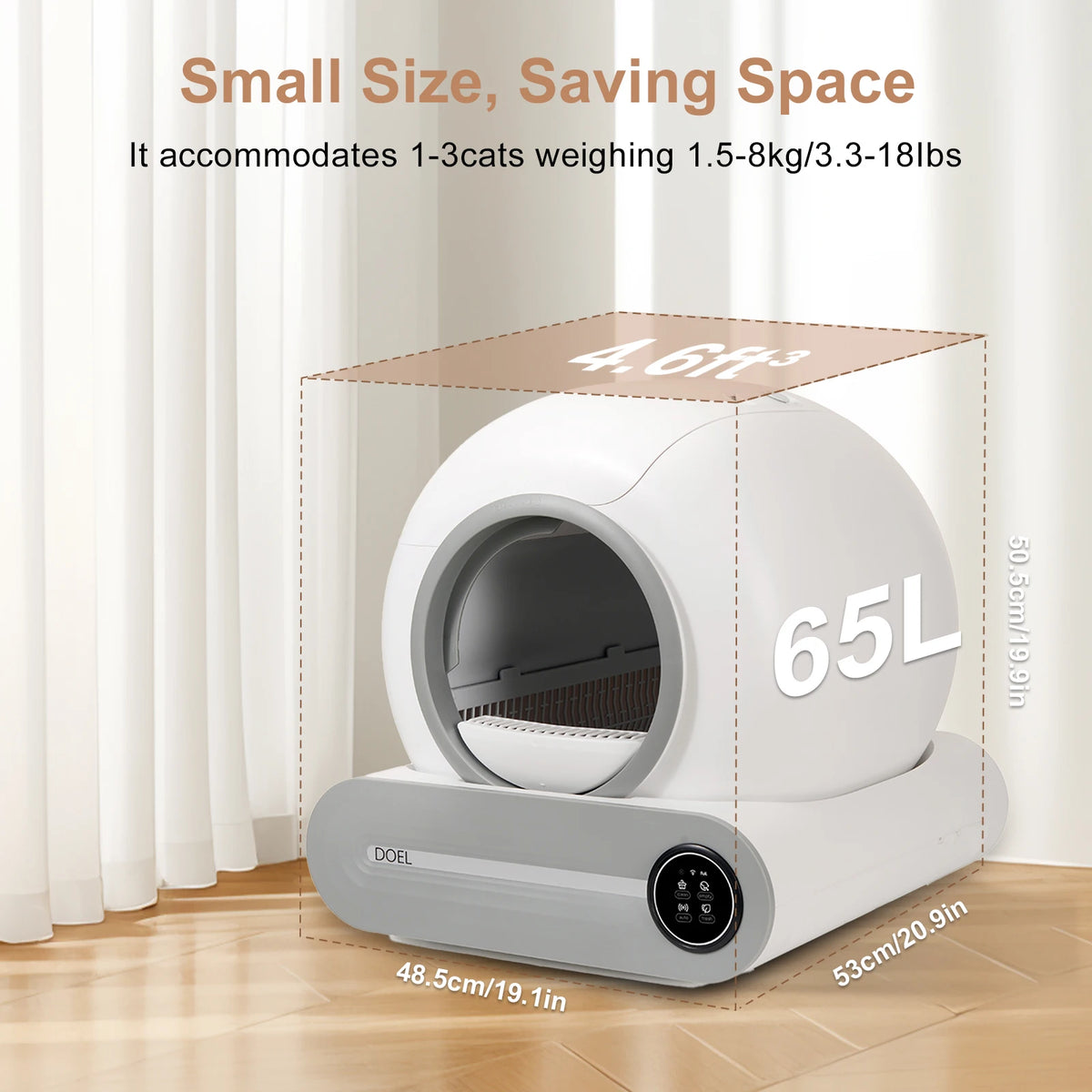 DOEL Automatic Smart Cat Litter Box With App Control