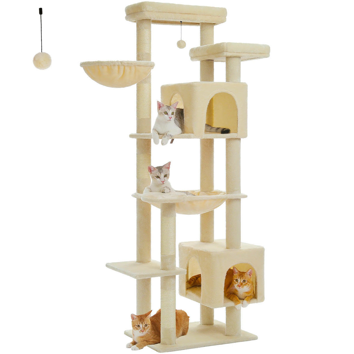 PAWZ Road Multi-Level Wood Cat Tower With Scratching Posts