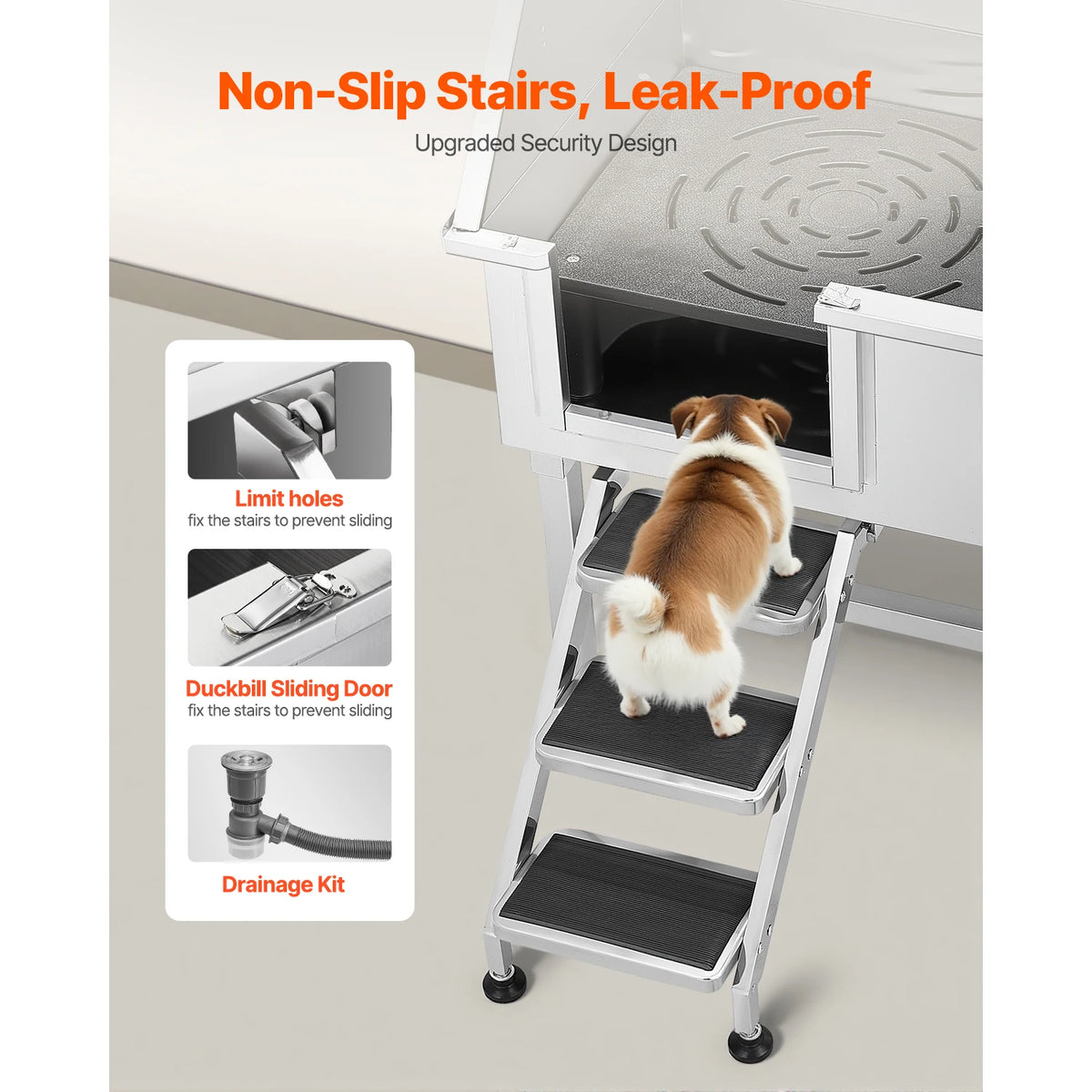Stainless Steel Dog Grooming Station With Faucet